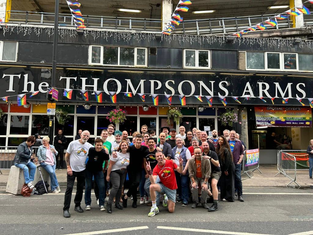 Post Pride 2023 outside the Thompsons&nbsp;Arms